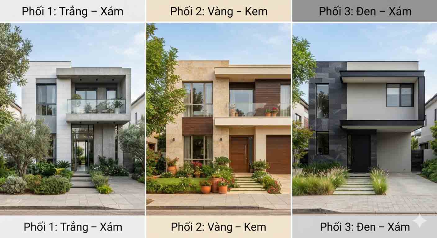 cách chọn màu đá ốp mặt tiền1
