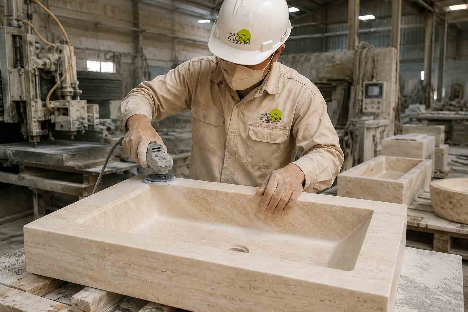 Kiểm tra và xử lý bề mặt Marble trước khi lắp lavabo